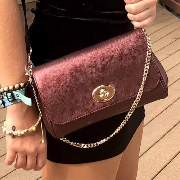 Coach Handbags - COACH NEW Metallic Cherry Crossbody Purse Chain